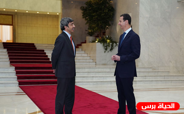 بشار الأسد يستقبل عبدالله بن زايد في دمشق